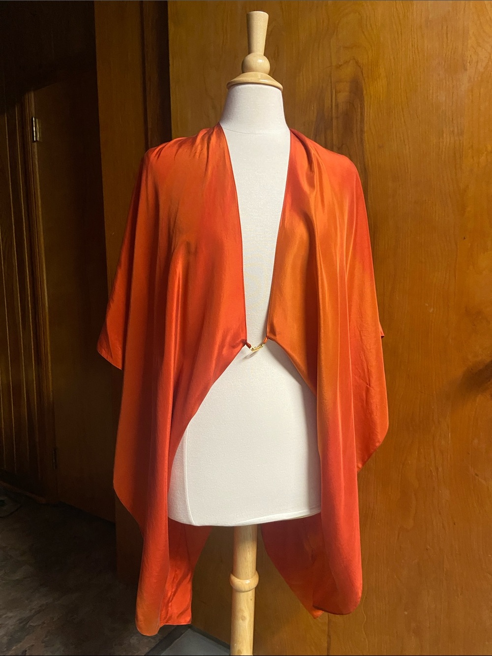 NATALIA ROMANO Fairy Flame Orange Cape Shaw Silk One Size Be Your Own Super Hero